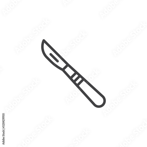 Surgical scalpel line icon