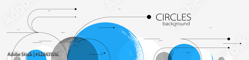Abstract circles and lines vector background, geometric composition drawing technology plan, loop circular digital scheme.
