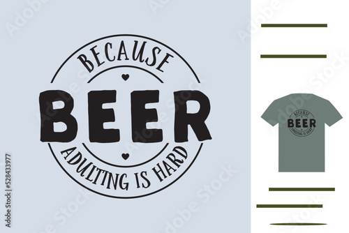 Billede på lærred Beer lover t shirt design
