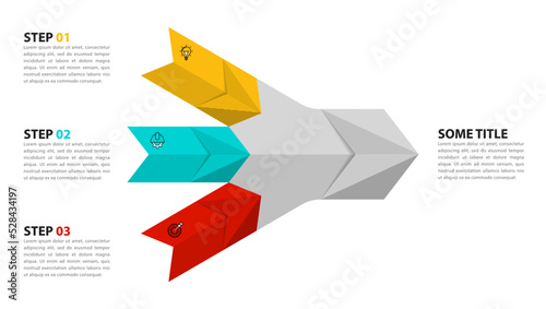 Infographic template. 3 arrows merging into one