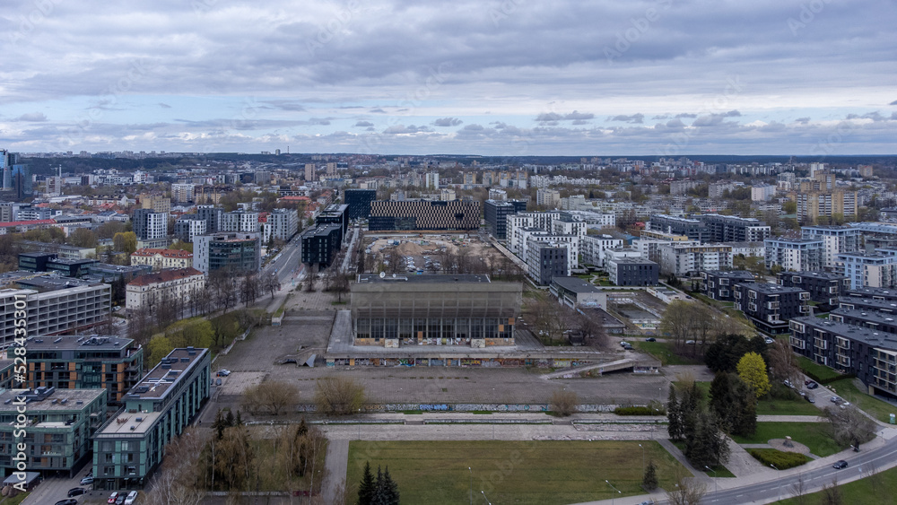 Arial , Birds Eye View Of The City Of Vilnius drone photography