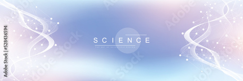 Abstract structure molecules or atom for science or medical background.