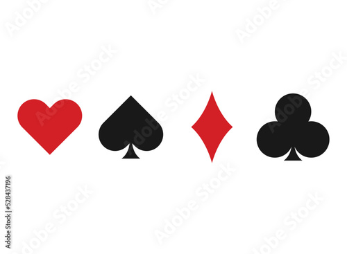 Vector Playing Card Suit Icon Symbol Set. Vector illustration.