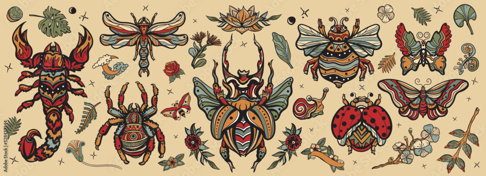 Traditional Beetle Tattoo