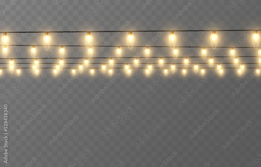 Photo & Art Print Vector Christmas garland on an isolated transparent ...