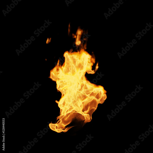 Burning Fire and Flames Overlay on Black Background 