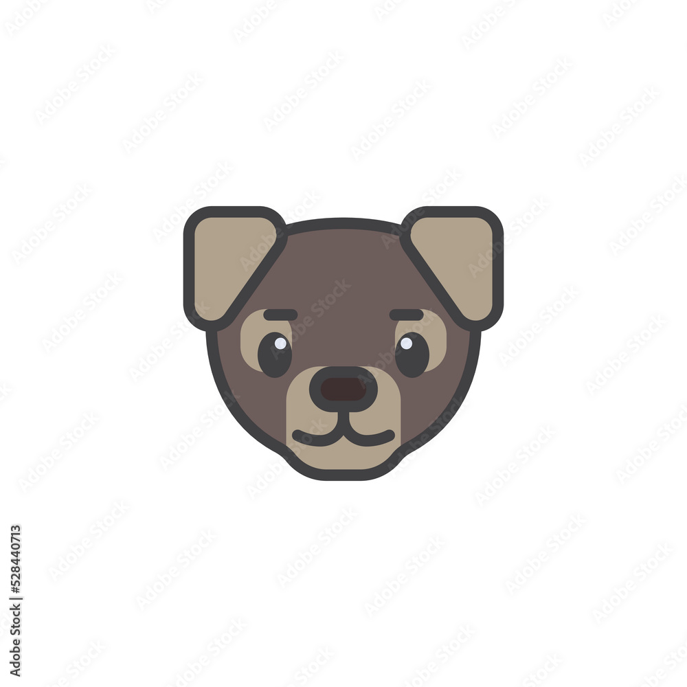 Cartoon dog face filled outline icon Cartoon dog face filled outline icon