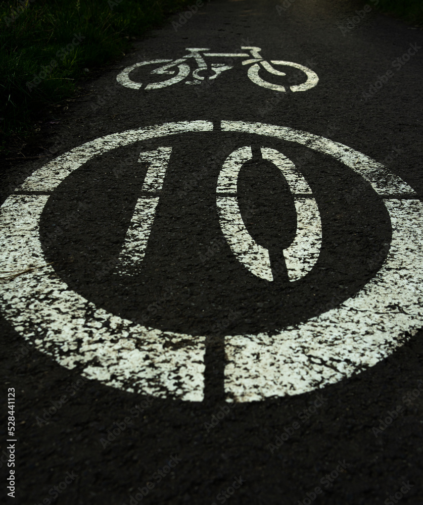 Fototapeta premium bicycle lane sign