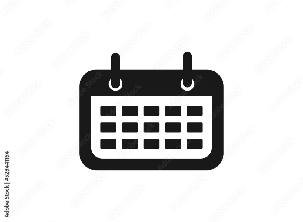Calendar glyph icon. Simple solid style. Schedule, date, day, plan, symbol concept. Vector illustration isolated on white background. EPS 10. Calendar glyph icon. Simple solid style. Schedule, date, day, plan, symbol concept. Vector illustration isolated on white background. EPS 10.