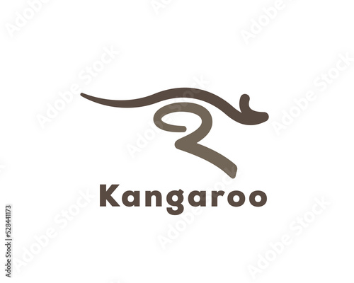 abstract line running jump kangaroo logo symbol design template illustration inspiration
