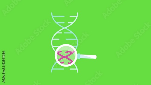4k video of abstract DNA and germs on green background.