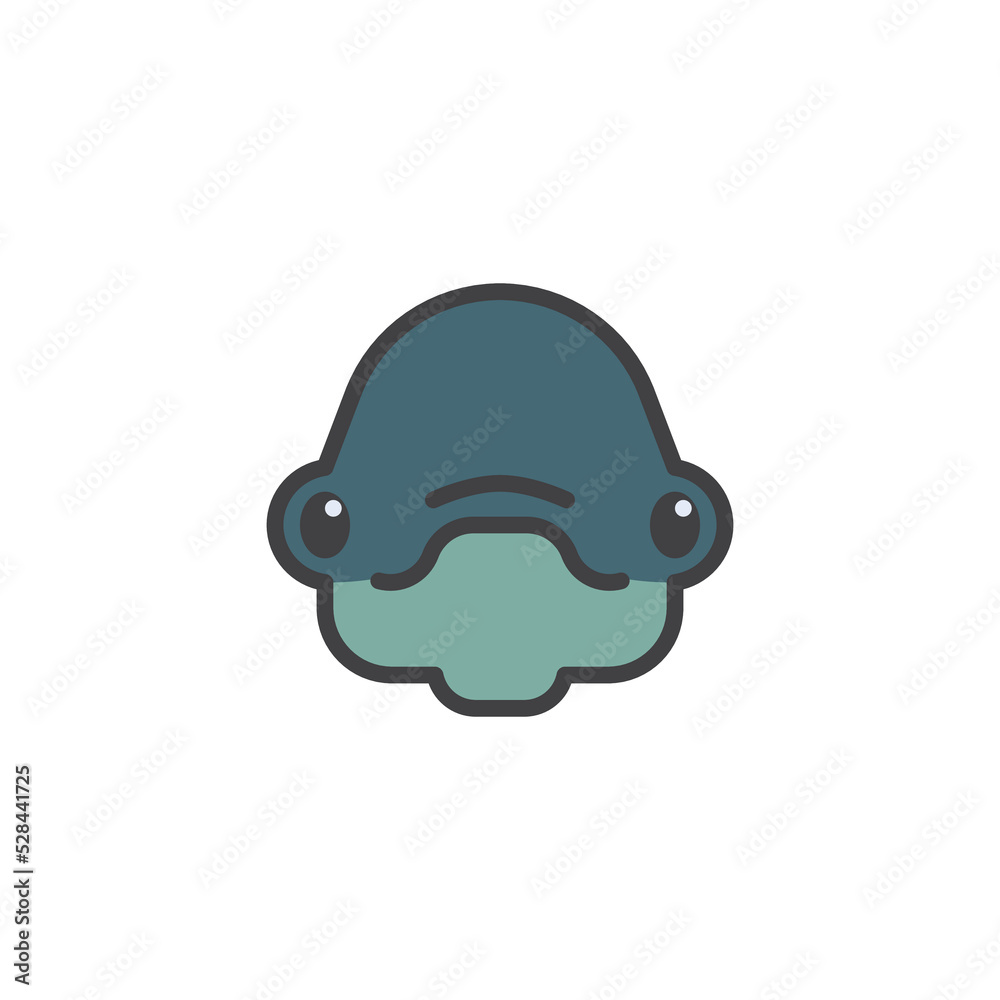Cartoon dolphin face filled outline icon Cartoon dolphin face filled outline icon