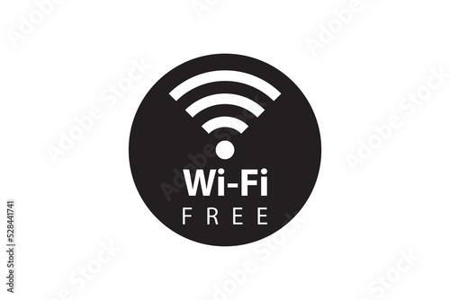 Wifi free zone symbol. Wireless signal sign. Mobile internet vector icon.