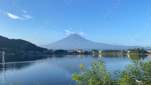 6 25am  Mt. Fuji with Kawaguchiko lake  the beautiful scenery of Japan  year 2022 August 27th