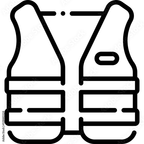 high visibility vest line icon