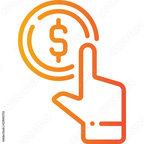 pay per click gradient icon