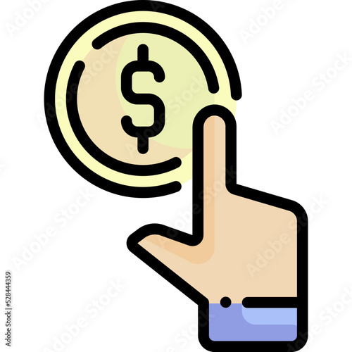 pay per click line color icon