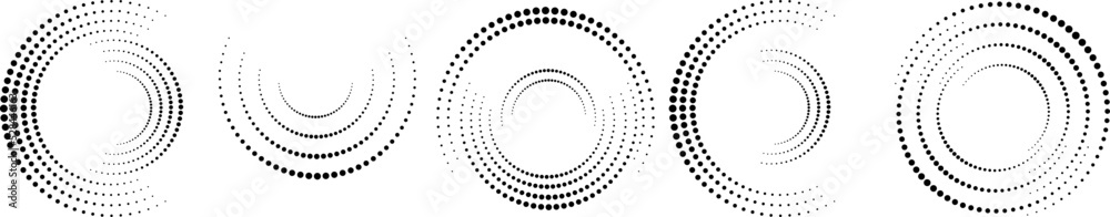 Halftone dots in circle form. round logo . vector dotted frame . design element Halftone dots in circle form. round logo . vector dotted frame . design element