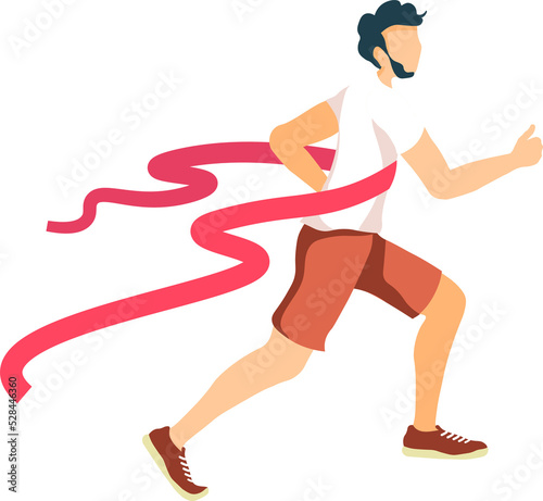 Runner Crossing the Finish Line Illustration © TatyanaYagudina