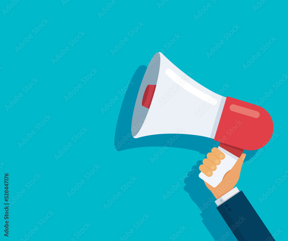 hand holding megaphone. media marketing vector illustration hand holding megaphone. media marketing vector illustration