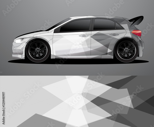 Rally car decal graphic wrap vector, abstract background