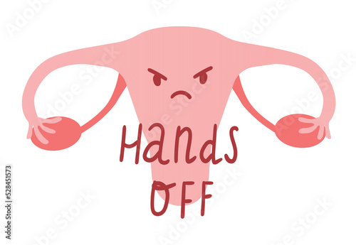 uterus with lettering Hands off