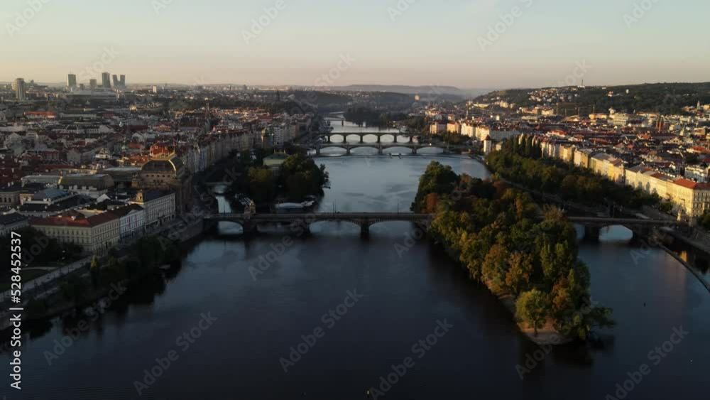 Prague center and view on the Vitava river Prague center and view on the Vitava river