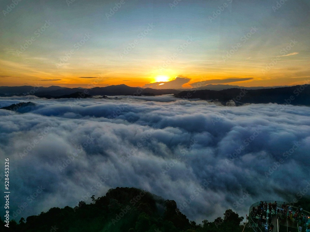 Sea of mist with sunrise in the morning Sea of mist with sunrise in the morning
