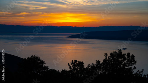 Vivid dawn on sunny summer morning