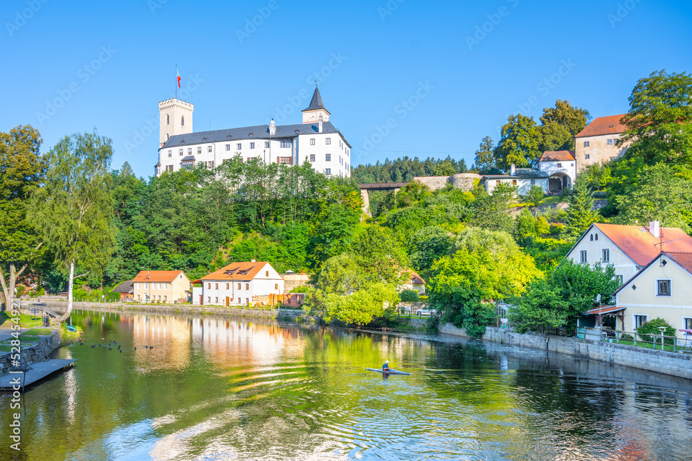 Rozmberk Castle above Vltava River Rozmberk Castle above Vltava River