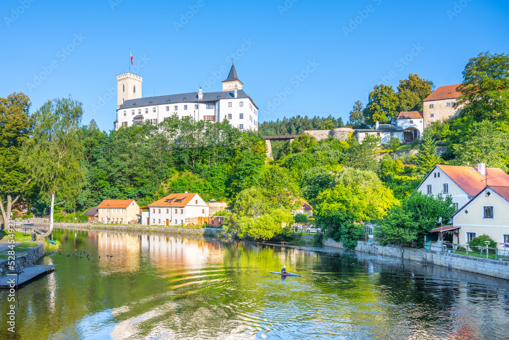 Rozmberk Castle above Vltava River