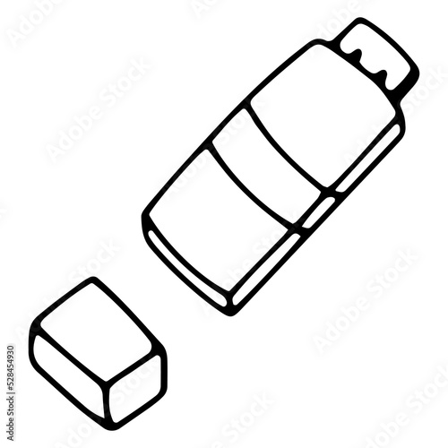 Doodle vector icon of a computer flash drive