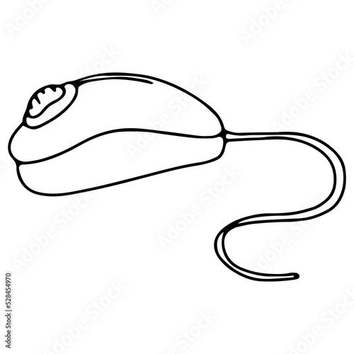 Doodle vector icon of a computer mouse