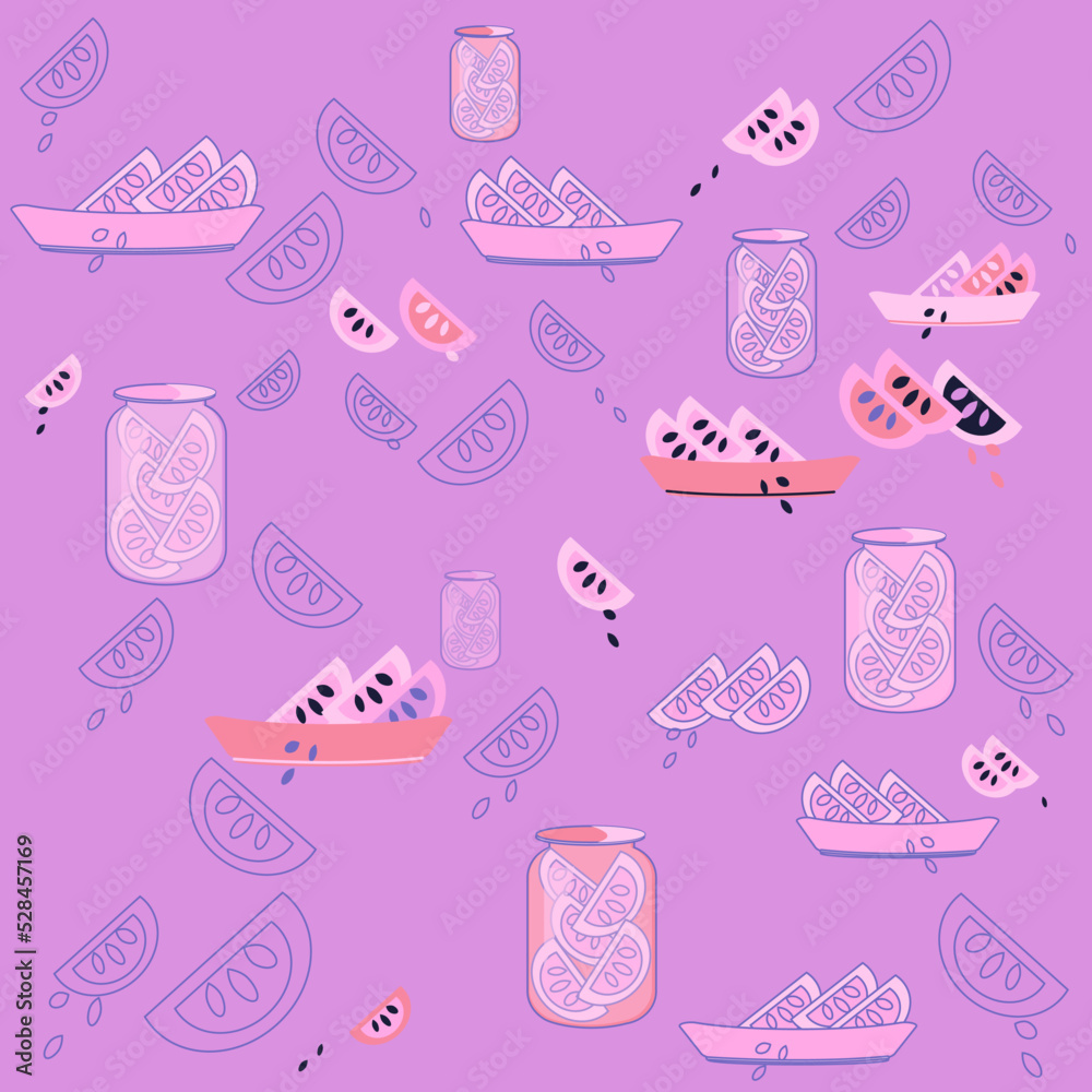 Fruit Conservation Vector Pattern with Fruit Slices Fruit Conservation Vector Pattern with Fruit Slices