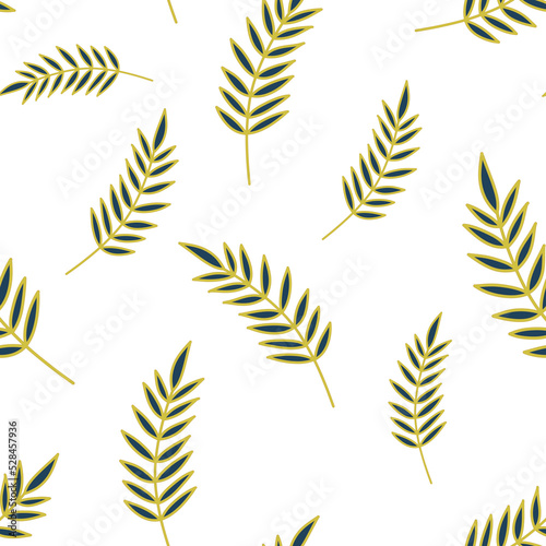 Cute lovely romantic floral golden flowers seamless pattern