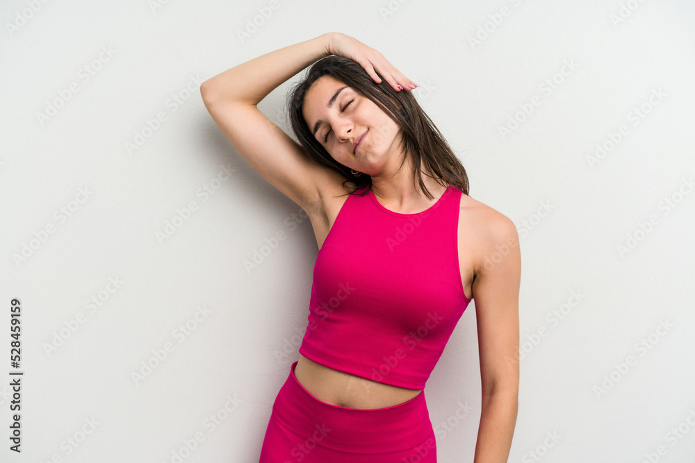 Young sport woman isolated on white background