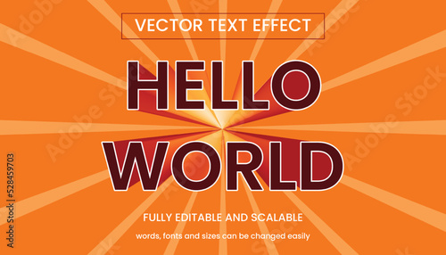 Hello World Editable Texts Effect Modern