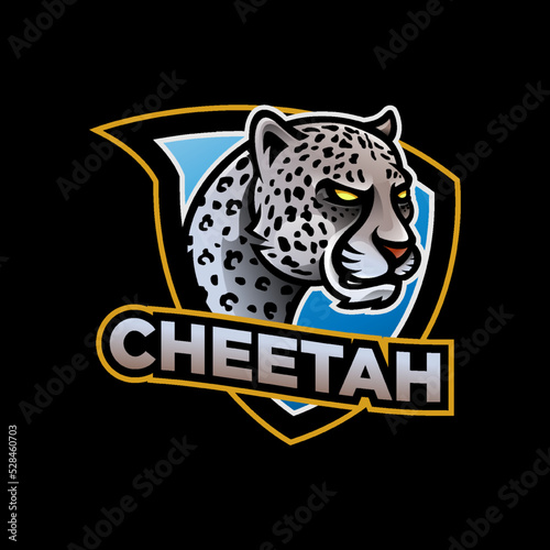 Mascot and esport logo - Cheetah on the shield