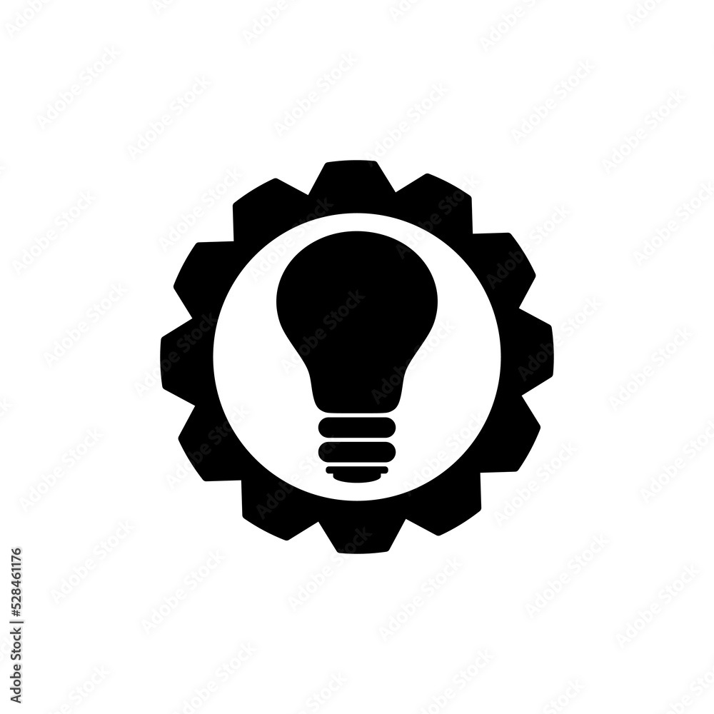 Gear bulb logo icon isolated on white background Gear bulb logo icon isolated on white background