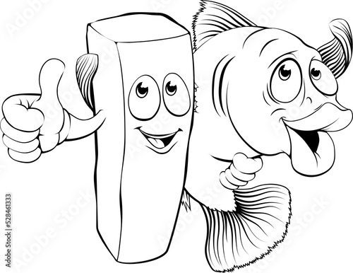 Fish and chips characters