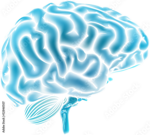 Glowing blue brain concept