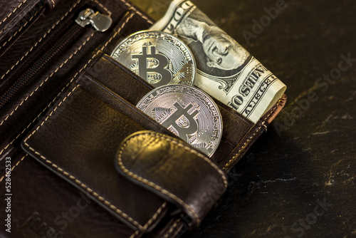 Leather wallet with the bit...