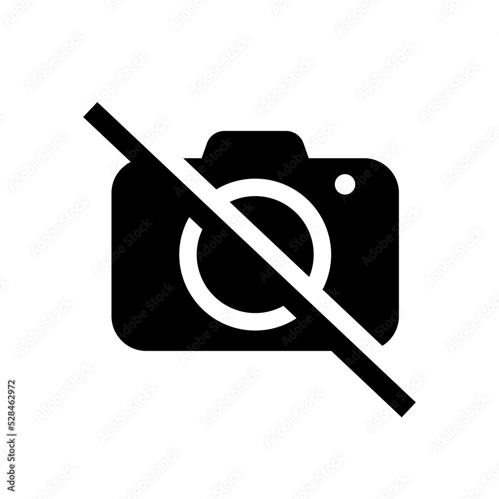 No photography, No camera sign, Taking pictures not allowed, Prohibition symbol sticker for area places, Flat design vector illustration No photography, No camera sign, Taking pictures not allowed, Prohibition symbol sticker for area places, Flat design vector illustration