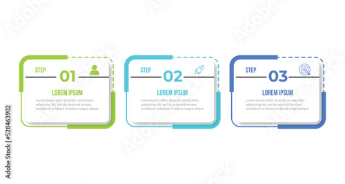 Three steps infographics banner design template