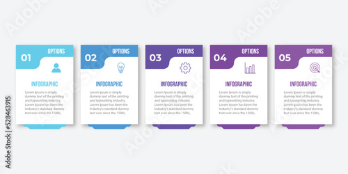 Business infographics templatetimeline with 5 steps circles options and marketing icons vector linear infographic elements