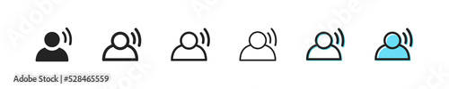 Speech icon. Talk vector symbol. Simple voice outline icons. Listen icons set. Speak web icon. EPS10
