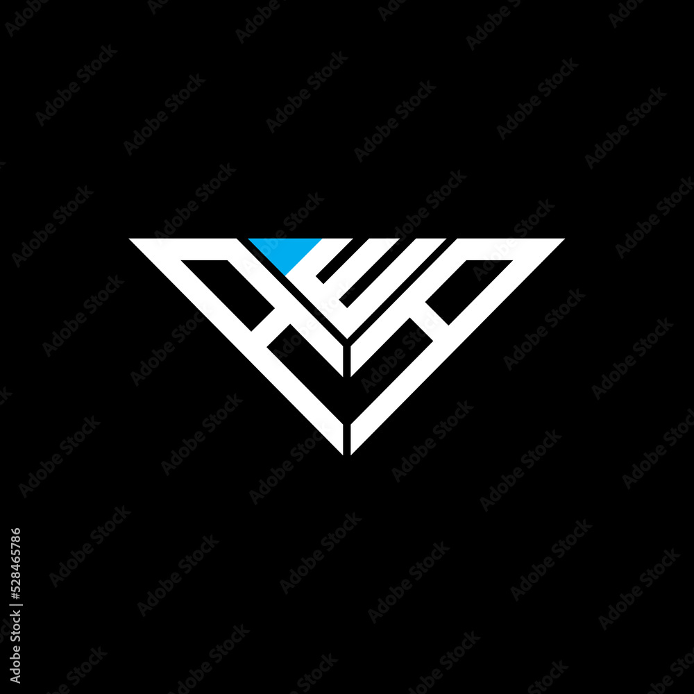 AWA letter logo creative design with vector graphic, AWA simple and modern logo in triangle shape. - obrazy, fototapety, plakaty 