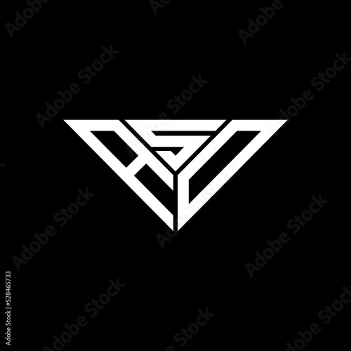 ASD letter logo creative design with vector graphic, ASD simple and modern logo in triangle shape.