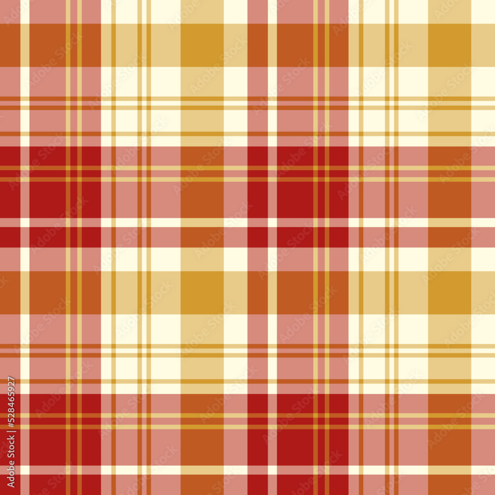 Seamless pattern in simple red and yellow colors for plaid, fabric, textile, clothes, tablecloth and other things. Vector image. Seamless pattern in simple red and yellow colors for plaid, fabric, textile, clothes, tablecloth and other things. Vector image.