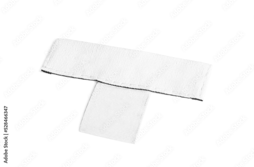 Blank stylish clothing label isolated on white Blank stylish clothing label isolated on white